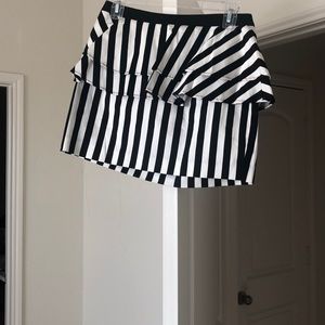 Striped peplum skirt